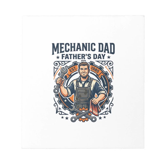 Father Day Mechanic Dad Shirt Funny Working Dad Gi Notepad (Front)