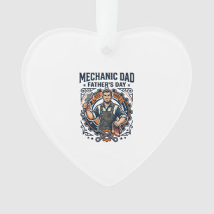 Father Day Mechanic Dad Shirt Funny Working Dad Gi Ornament