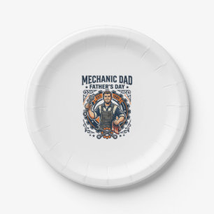 Father Day Mechanic Dad Shirt Funny Working Dad Gi Paper Plate