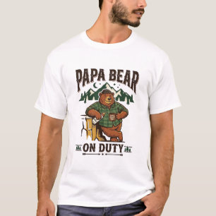Father Day Papa Bear On Duty Shirt Funny Animal Da