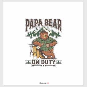 Father Day Papa Bear On Duty Shirt Funny Animal Da