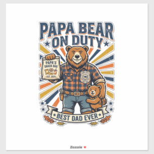 Father Day Papa Bear On Duty Shirt Funny Animal Da