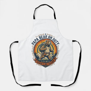Father Day Papa Bear On Duty Shirt Funny Animal Da Apron