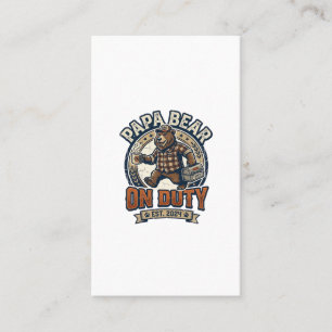Father Day Papa Bear On Duty Shirt Funny Animal Da Business Card