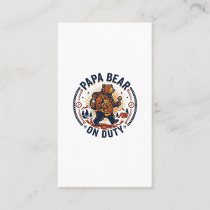 Father Day Papa Bear On Duty Shirt Funny Animal Da Business Card