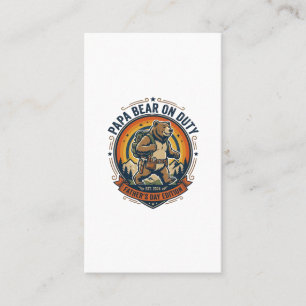 Father Day Papa Bear On Duty Shirt Funny Animal Da Business Card