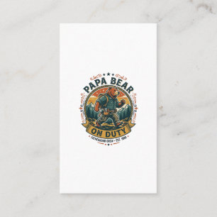 Father Day Papa Bear On Duty Shirt Funny Animal Da Business Card