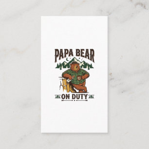 Father Day Papa Bear On Duty Shirt Funny Animal Da Business Card