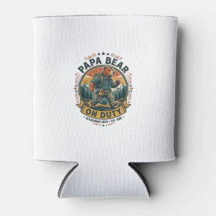Father Day Papa Bear On Duty Shirt Funny Animal Da Can Cooler