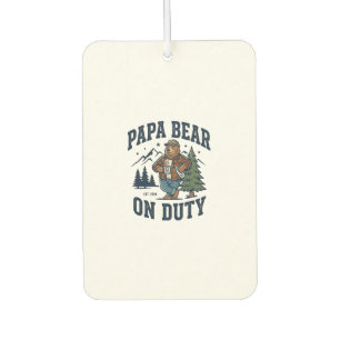 Father Day Papa Bear On Duty Shirt Funny Animal Da Car Air Freshener