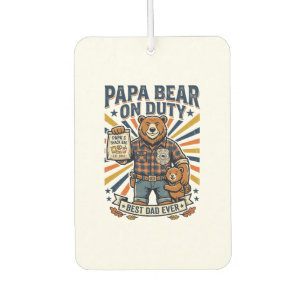 Father Day Papa Bear On Duty Shirt Funny Animal Da Car Air Freshener