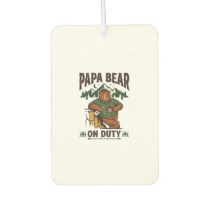 Father Day Papa Bear On Duty Shirt Funny Animal Da Car Air Freshener