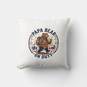 Father Day Papa Bear On Duty Shirt Funny Animal Da Cushion