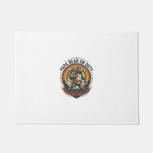Father Day Papa Bear On Duty Shirt Funny Animal Da Doormat