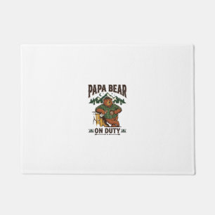 Father Day Papa Bear On Duty Shirt Funny Animal Da Doormat