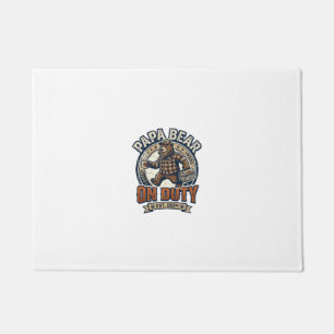 Father Day Papa Bear On Duty Shirt Funny Animal Da Doormat