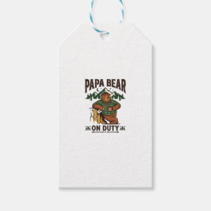 Father Day Papa Bear On Duty Shirt Funny Animal Da Gift Tags