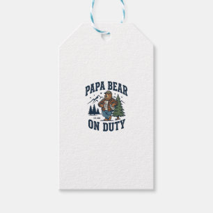 Father Day Papa Bear On Duty Shirt Funny Animal Da Gift Tags