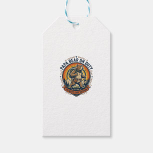 Father Day Papa Bear On Duty Shirt Funny Animal Da Gift Tags