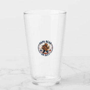 Father Day Papa Bear On Duty Shirt Funny Animal Da Glass