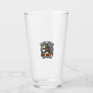 Father Day Papa Bear On Duty Shirt Funny Animal Da Glass