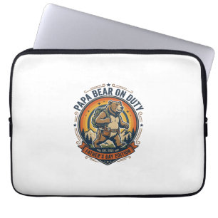 Father Day Papa Bear On Duty Shirt Funny Animal Da Laptop Sleeve