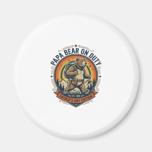 Father Day Papa Bear On Duty Shirt Funny Animal Da Magnet