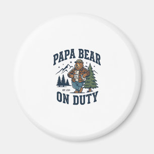 Father Day Papa Bear On Duty Shirt Funny Animal Da Magnet