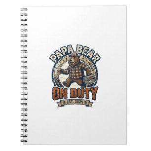 Father Day Papa Bear On Duty Shirt Funny Animal Da Notebook