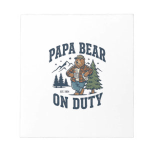 Father Day Papa Bear On Duty Shirt Funny Animal Da Notepad