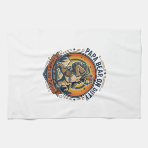 Father Day Papa Bear On Duty Shirt Funny Animal Da Tea Towel