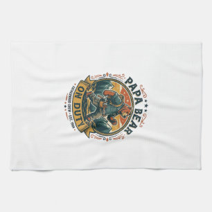 Father Day Papa Bear On Duty Shirt Funny Animal Da Tea Towel
