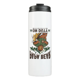 Father Day Papa Bear On Duty Shirt Funny Animal Da Thermal Tumbler