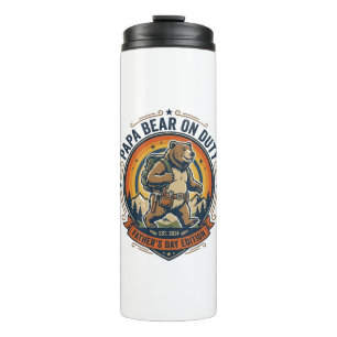 Father Day Papa Bear On Duty Shirt Funny Animal Da Thermal Tumbler