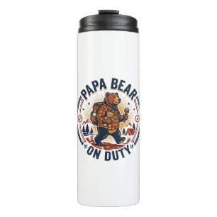 Father Day Papa Bear On Duty Shirt Funny Animal Da Thermal Tumbler