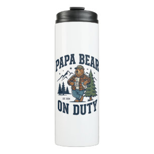 Father Day Papa Bear On Duty Shirt Funny Animal Da Thermal Tumbler