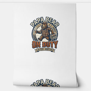 Father Day Papa Bear On Duty Shirt Funny Animal Da Wallpaper
