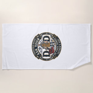 Father Day Repair Dad Shirt Ask Your Dad He Fixes Beach Towel