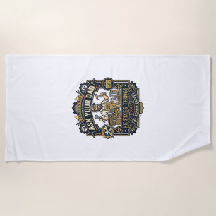 Father Day Repair Dad Shirt Ask Your Dad He Fixes Beach Towel