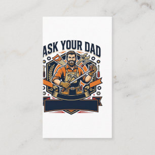 Father Day Repair Dad Shirt Ask Your Dad He Fixes Business Card