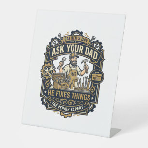 Father Day Repair Dad Shirt Ask Your Dad He Fixes Pedestal Sign