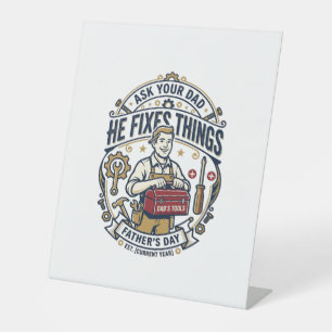 Father Day Repair Dad Shirt Ask Your Dad He Fixes Pedestal Sign