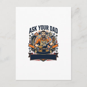 Father Day Repair Dad Shirt Ask Your Dad He Fixes Postcard