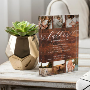 Father Dictionary Definition Photo Collage Wood