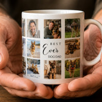 Father dog dad photo collage white black