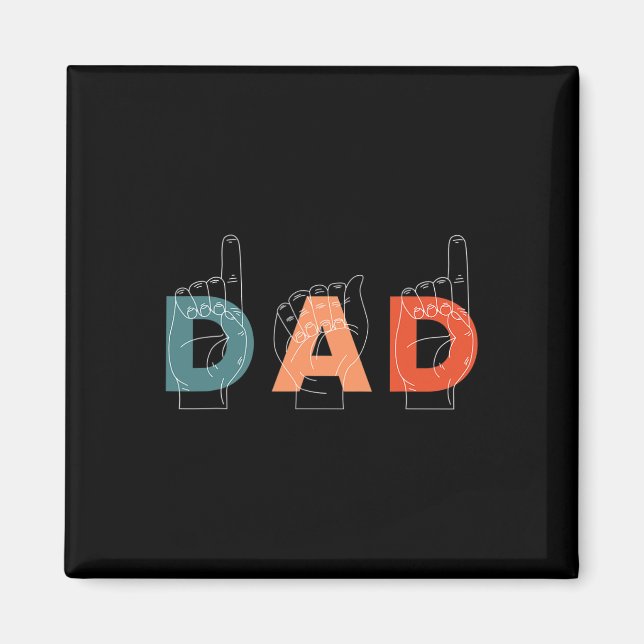 Father Father's Day Deaf-mute Sign-language  Magnet (Front)