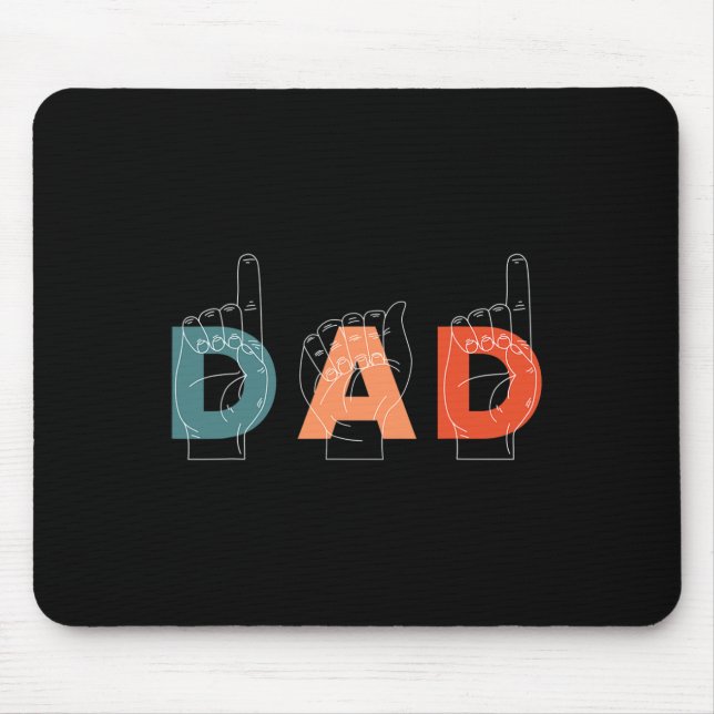 Father Father's Day Deaf-mute Sign-language  Mouse Pad (Front)