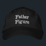 Father Figure Gift for Dad Meme Funny Christmas Embroidered Hat<br><div class="desc">Father Figure baseball dad hat,  funny boy embroidered ball cap,  Christmas gift for daddy birthday,  custom embroidery sarcastic joke humour,  adjustable hat for boyfriend son,  gen z meme humour silly,  men nerdy husband black present,  from wife girlfriend her mum,  personalised him father's day minimalist,  comedy quote new anniversary Valentine's</div>