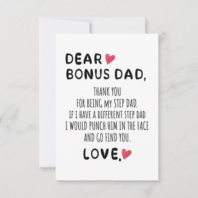 Father Gift Dear Bonus Dad RSVP Card (Front)