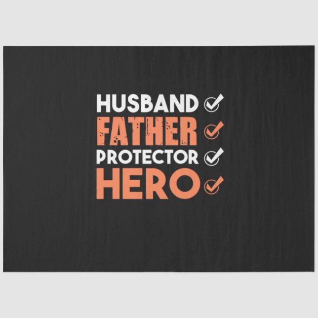 Father Gift | Husband Father Hero Tissue Paper (Front)